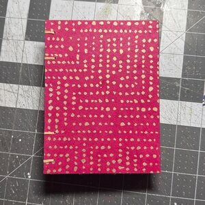 Dark Pink with Gold Detail Hand Sewn Notebook Made in Alaska